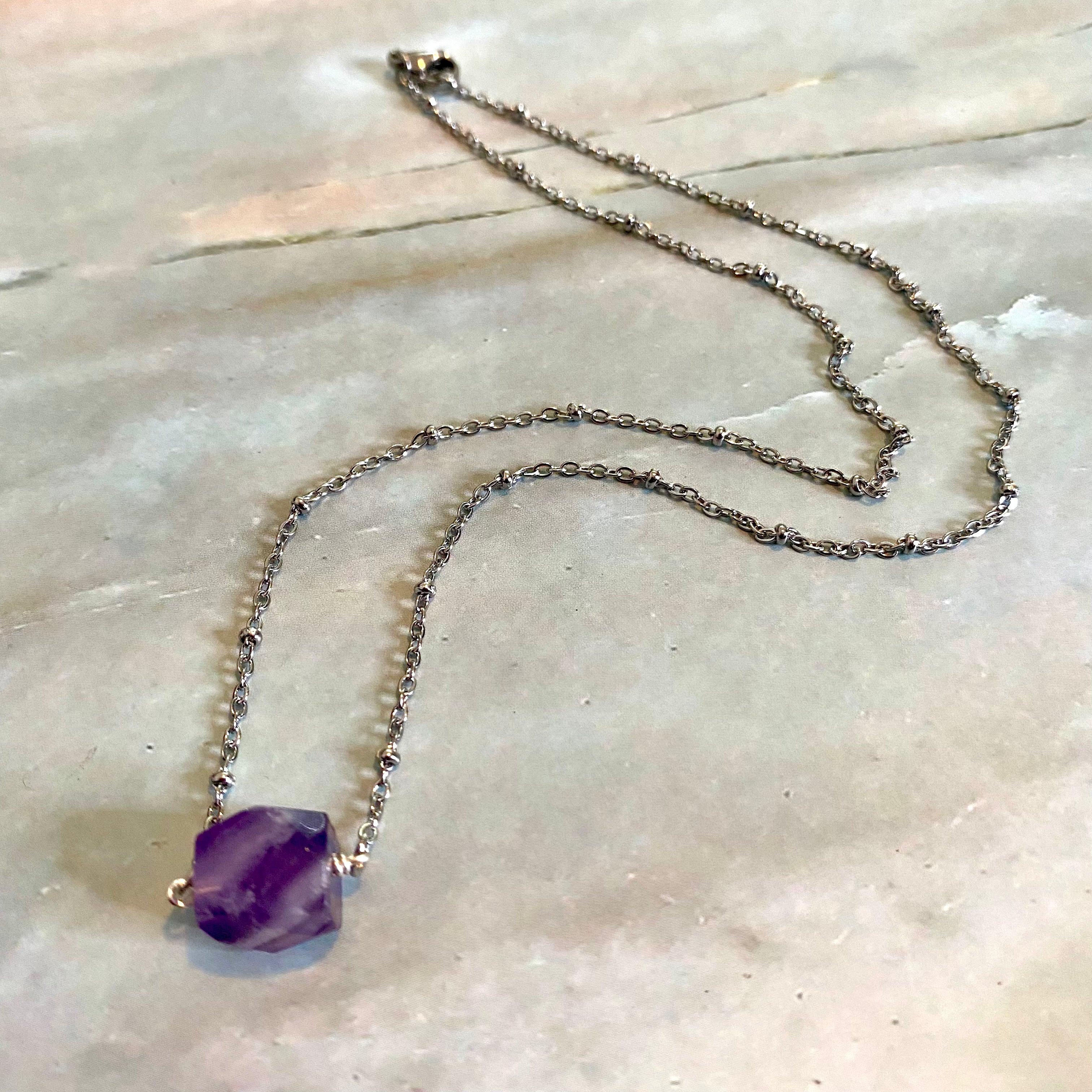 Amethyst Drop Necklace